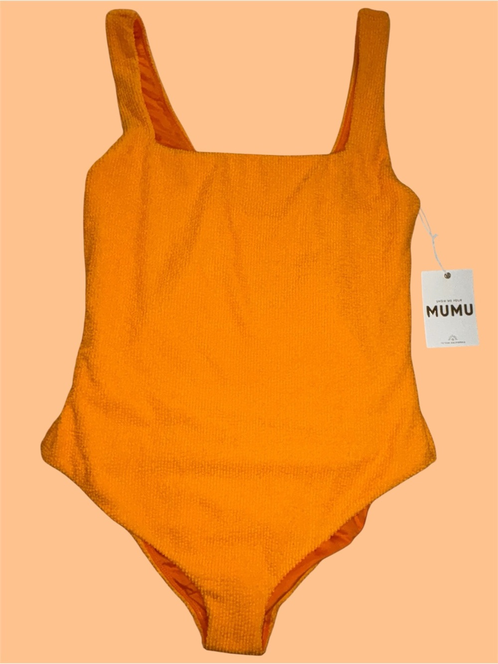 Show Me Your Mumu Orange Scrunch One Piece Swimsuit